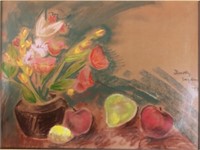 Dorothy Snyder, Floral  Fruits Still Life, Pastel