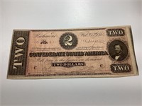 1864 $2 Confederate Note,VG