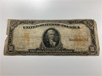 1922 $10 Gold Certificate Large Note