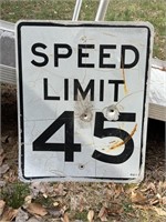 Retired Speed Limit 45 MPH Metal Sign