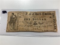 1861 $1 North Carolina Confederate Note