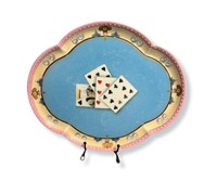 Antique English Plate Playing Cards & Dice