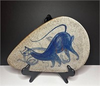 Deichmann Pottery Dish with "Dancing Cat"