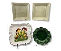 Mixture of 4 Green Themed Plates
