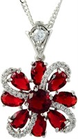 4.00ct Ruby & White Sapphire Necklace