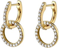 14k Gold-pl .80ct Topaz Small Hoops Earrings