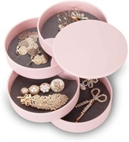 4-layer Pink Cylinder Jewelry Box Organizer