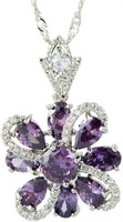 4.00ct Amethyst & White Sapphire Necklace