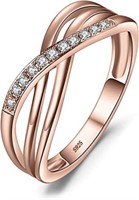 14k Gold-pl .05ct White Topaz Infinity Knot Ring