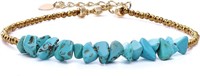18k Gold-pl. Natural Raw Turquoise Bracelet