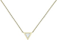 14k Gold-pl Triangle 1.00ct White Opal Necklace