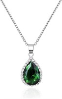 14k Gold-pl. 13.50ct Emerald & Topaz Necklace