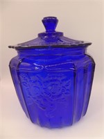 Cobalt Blue Glass Biscuit Jar 7.5"