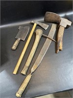 Old Tools: Pipe Tomahawk, Adze, African Tool,