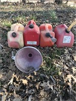 For plastic fuel cans with plastic funnel