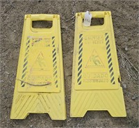 2, Plastic  "Caution Wet Floor" Signs