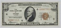 1929 $10 National Currency Federal Reserve Chicago