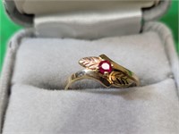 10 K Gold Ruby Ring, Size 7