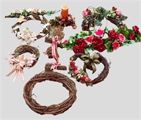 Lot of Decorative Wreaths & Swags