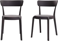Set of 2 Dark Grey Armless Bistro Dining Chair