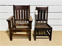 (2) Vintage Oak Chairs
