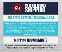 Shipping Info and Requirements
