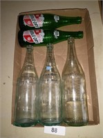 (2) Double Dry Glass Bottles & (3) Other Bottles