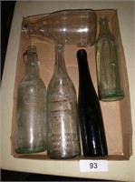 Indianapolis Milk Bottle & (4) Glass Bottles