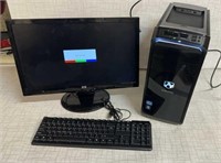 Gateway Computer Tower, HP Monitor ,Keyboard