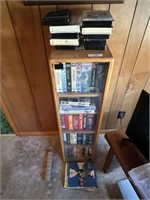 Swivel VHS Tape Cabinet & Contents