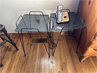 Two Metal Stand Tables
