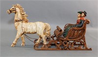 Molded Horse Drawn Sleigh and Riders