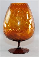 Large Amber Brandy Snifter Style Vase