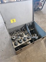metal box with grinding wheels and bit
