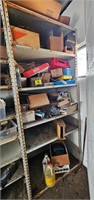 metal shelf with gloves, car parts of all kinds,