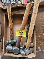 flat of (4) ball peen hammers, (2) Craftsman