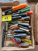 flat of Snap-on and Craftsman screwdrivers