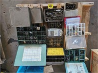 pallet with drill bits, clevice pin assortments,