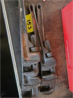 group of pipe wrenches