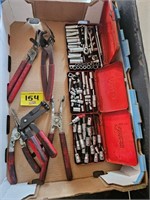 flat of Snap-On metric sockets, snap ring pliers