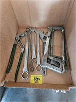 flat of channel locks, SK wrenches, crescent