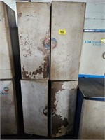 metal shop cabinet with fuel filters,