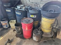 group of used oil metal containers (one is 1/2