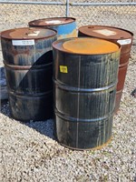 (4) metal empty barrels