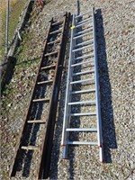 Werner 16' aluminum extension ladder and wooden
