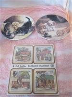 LOT 60 NEW COASTERS AND PUPPY PLATES