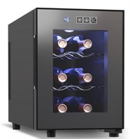 $99 6 Bottle Wine Cooler, Wine Fridge Digital Temp