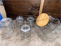Assortment of glass canisters