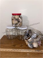 Box of glass jars , both metal and plastic lids