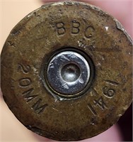 1941 WW2 20 MM BBC Shell